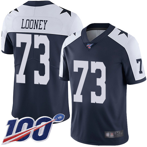 Men Dallas Cowboys Limited Navy Blue Joe Looney Alternate 73 100th Season Vapor Untouchable Throwback NFL Jersey